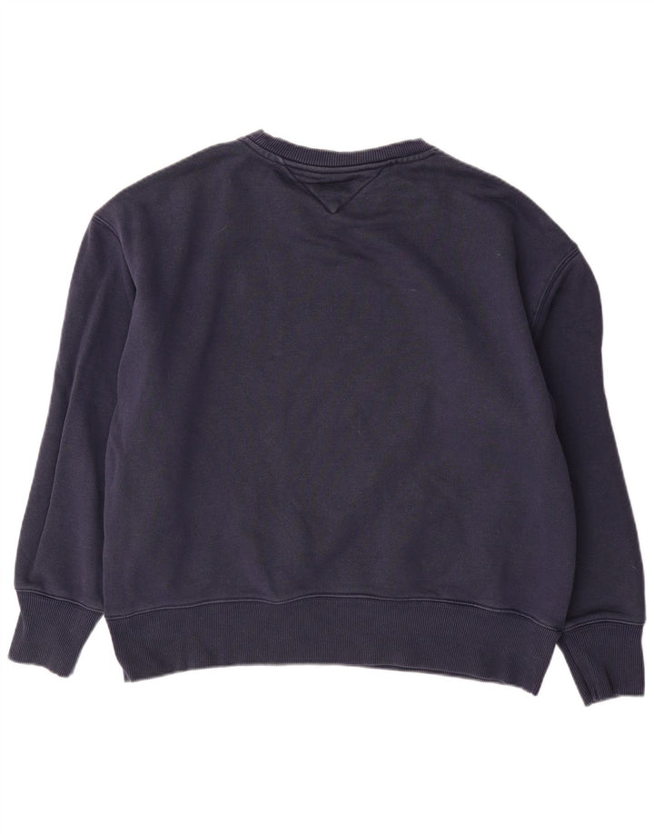 TOMMY HILFIGER Oversized sweatshirttrøje til kvinder UK 16 Stor marineblå