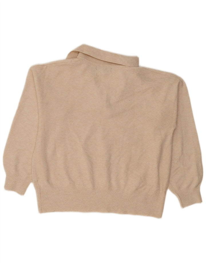 Marks & Spencer Dame Polo Neck Jumper Sweater UK 14 Medium Beige