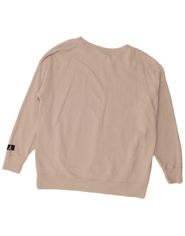 Reebok Womens Grafisk Oversized Sweatshirt Jumper UK 18 XL Beige Bomuld