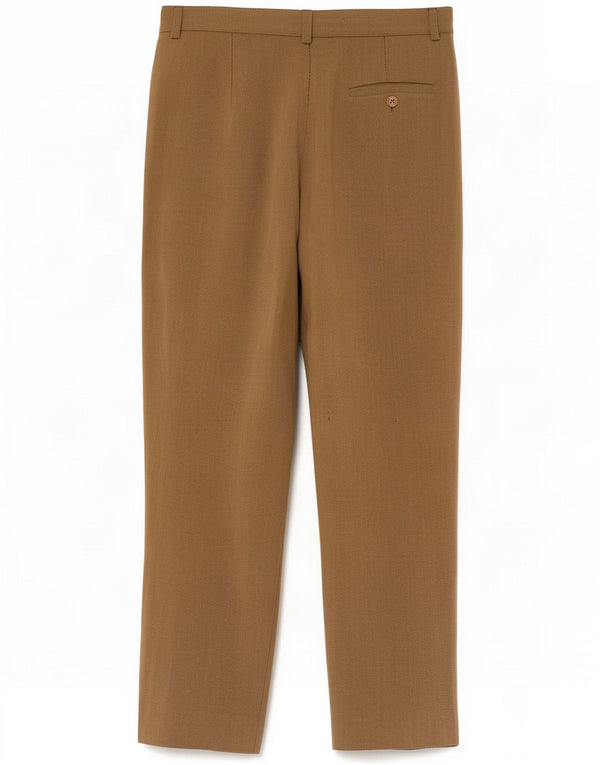 Max Mara Womens Pegged Suit Trousers UK 16 Medium W28 L28 Khaki Wool