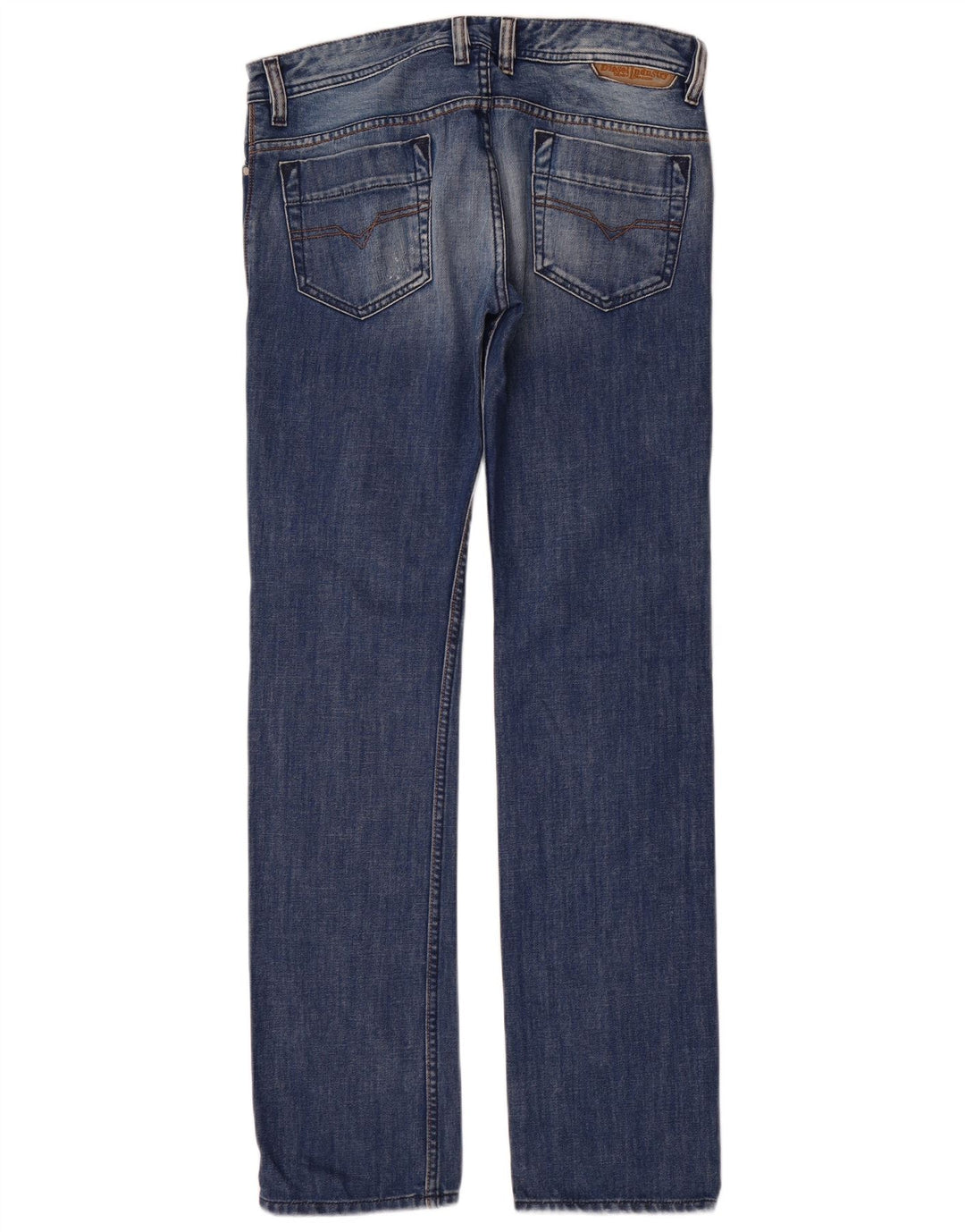 DIESEL Dame Safado Distressed Straight Jeans W32 L34 Blå Bomuld