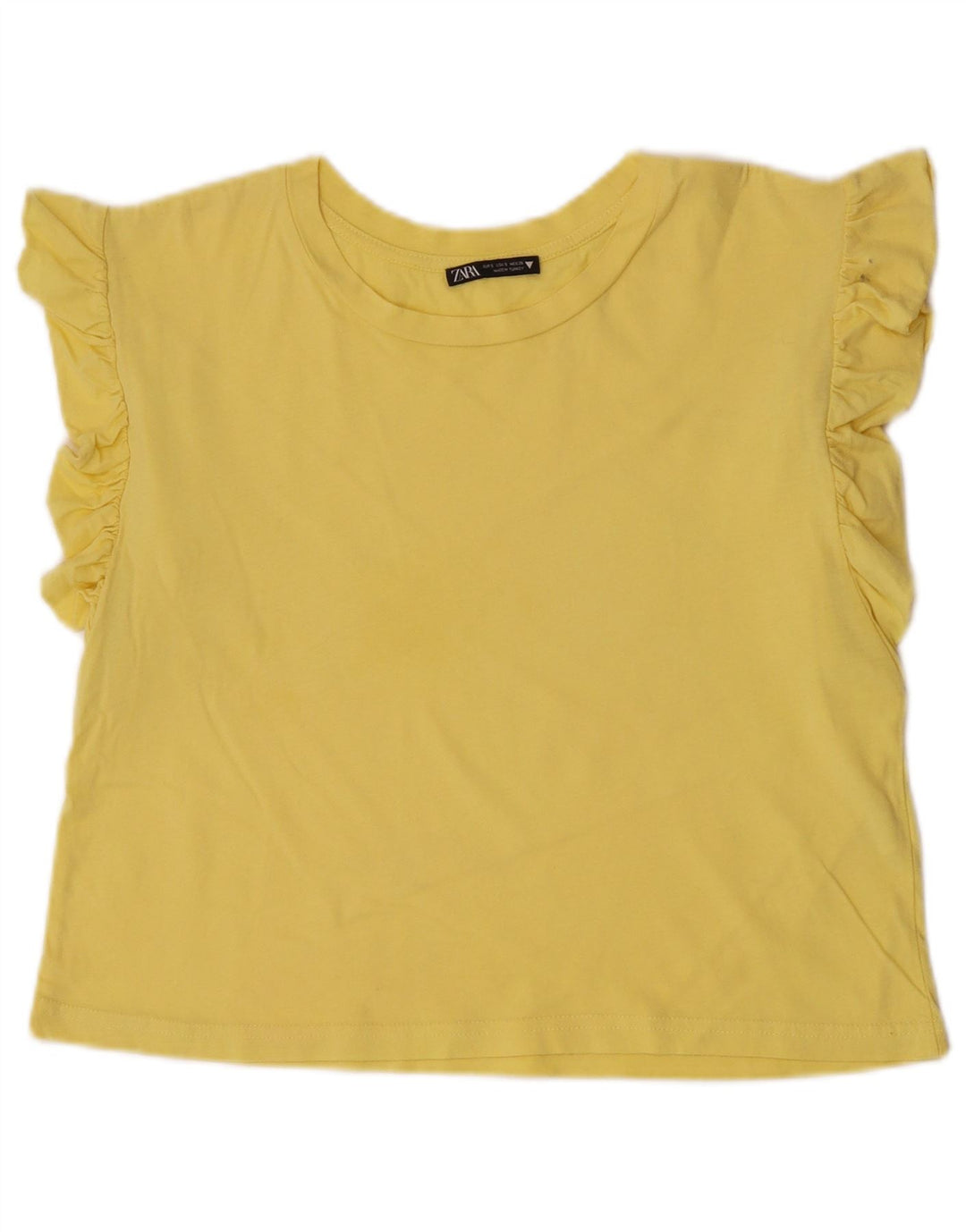 Zara Damevest Top UK 10 Lille Gul Bomuld