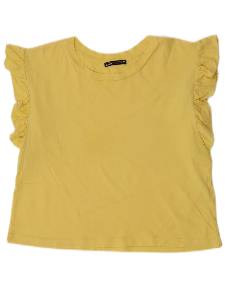 Zara Damevest Top UK 10 Lille Gul Bomuld