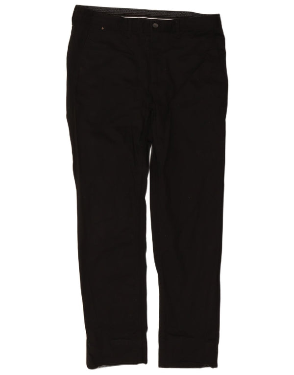 Zara Herre Lige Chinobukser EU 42 Large W32 L29 Sort Bomuld