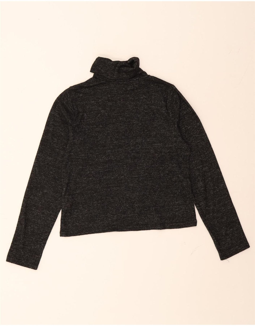 ZARA Womens Crop Roll Neck Jumper Sweater UK 14 Large Grey Flecked Vintage Zara and Second-Hand Zara from Messina Hembry 