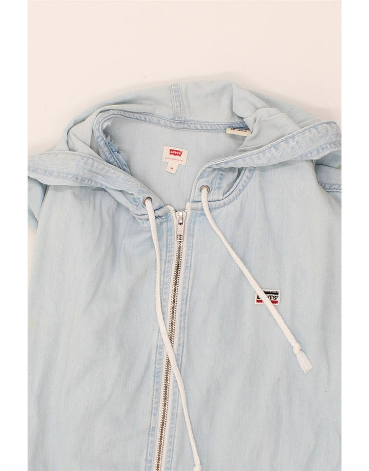 LEVI'S Womens Hooded Denim Jacket UK 14 Medium Blue Vintage Levi's and Second-Hand Levi's from Messina Hembry 