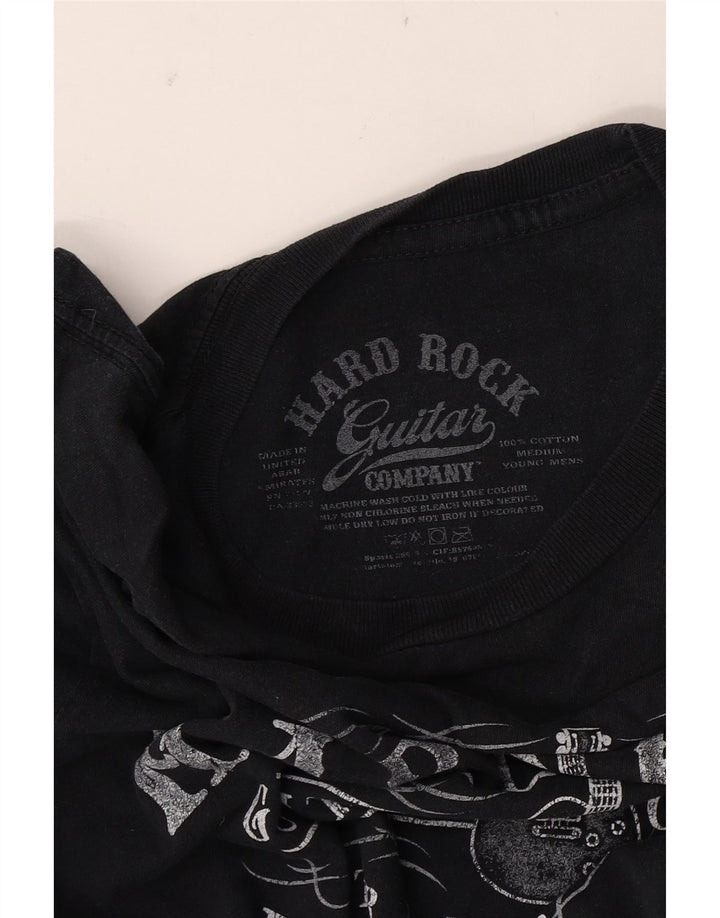 Hard Rock Cafe Herre grafisk T-shirt Top Medium Sort Bomuld