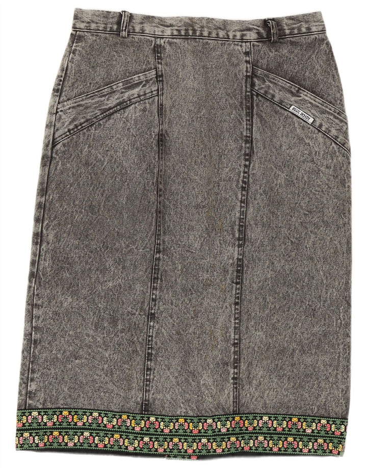 Vintage denimnederdel til kvinder W32 mellemgrå