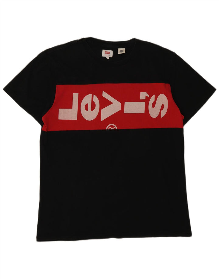 Levi's Grafisk T-shirt top til mænd, stor sort farveblok