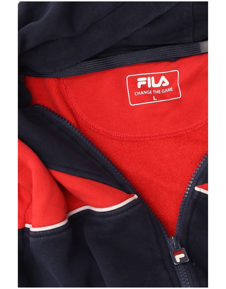 Fila Hættetrøje med lynlås til mænd Large Navy Blue Colourblock