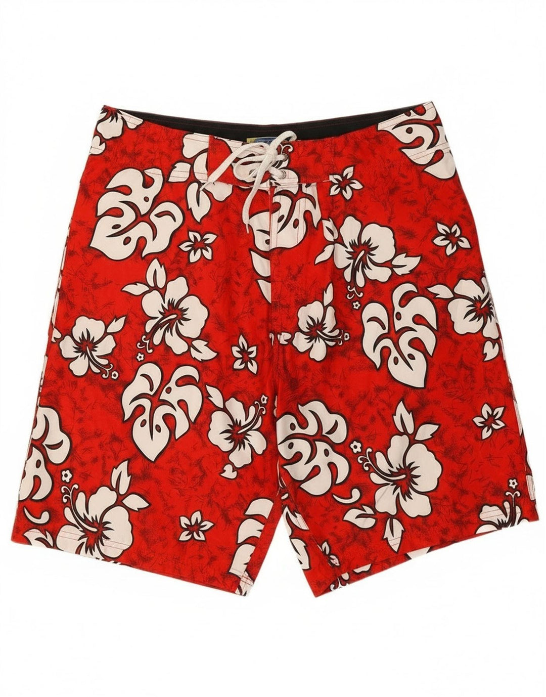 Sapore Di Mare Badeshorts til mænd Medium rød blomsterpolyester Hawaiian