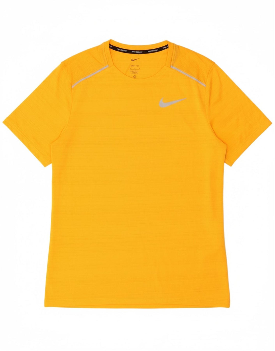 NIKE Mens Dri Fit T-Shirt Top Medium Yellow Polyester