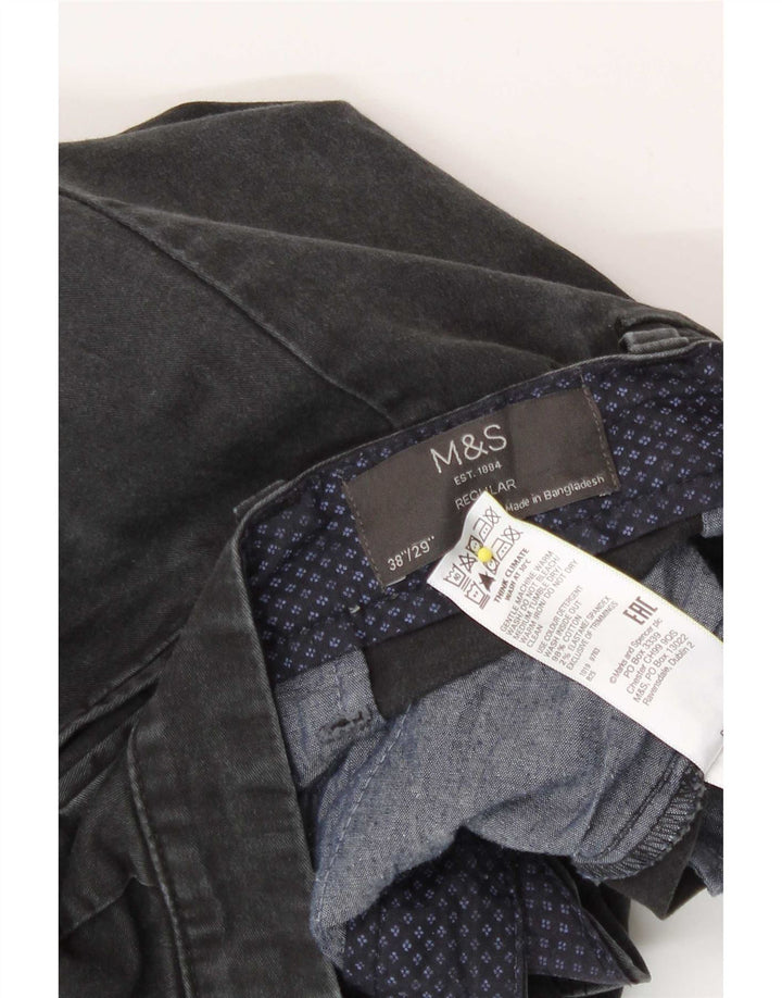 Marks & Spencer Herre Regular Fit Chinobukser W38 L29 Grå Bomuld