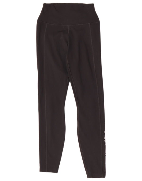 Nike Dame Dri Fit Grafiske Leggings UK 8 Small Black Polyester