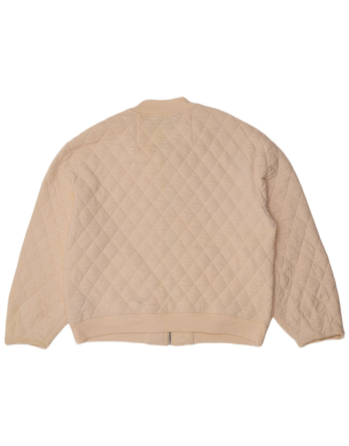 Marks & Spencer Dame Oversized Quiltet Jakke UK 12 Medium Off White