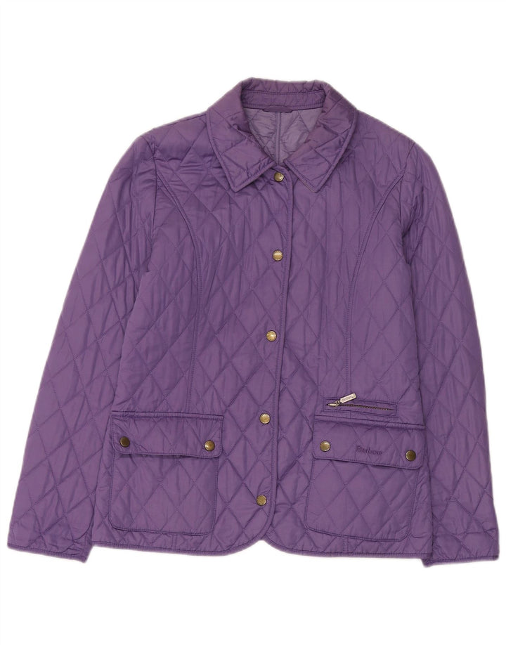 Barbour Quiltet jakke til kvinder UK 12 Medium Lilla Polyester