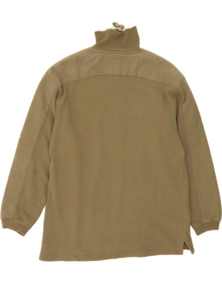 LERROS Mens Zip Neck Sweatshirt Jumper XL Khaki Cotton Vintage Lerros and Second-Hand Lerros from Messina Hembry 