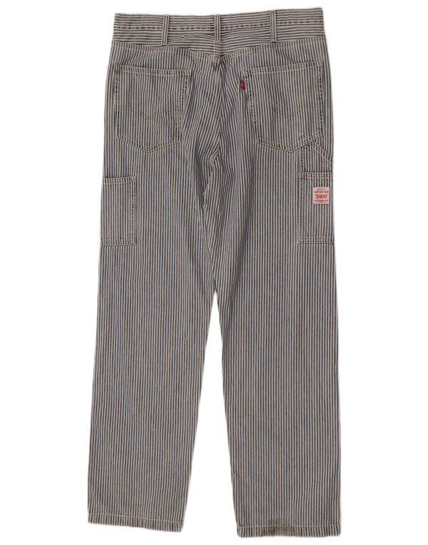 Levi's Straight Casual Bukser til mænd W34 L34 Blå stribet bomuld