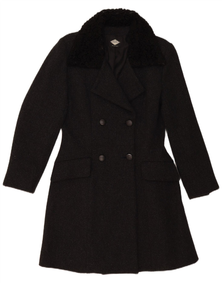 Atos Lombardini Dame Dobbeltradet Frakke UK 12 Medium Sort