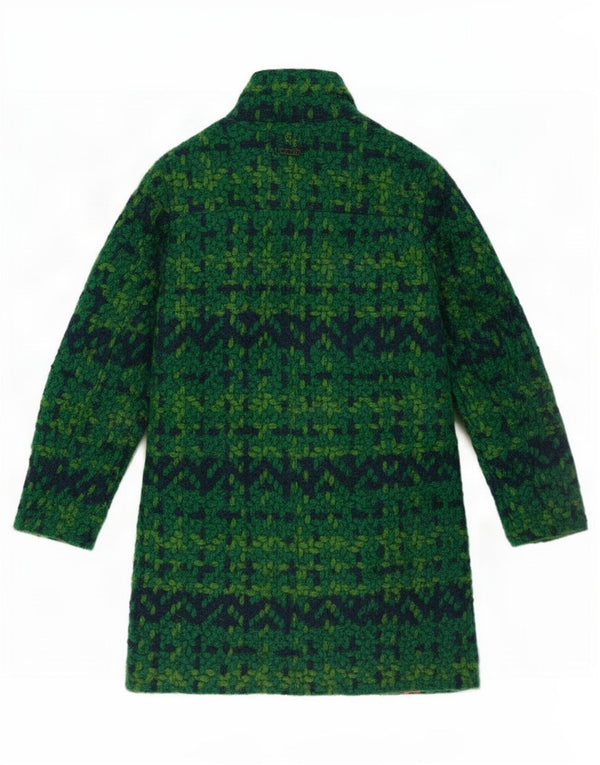 Desigual Dame Overfrakke EU 44 XL Grøn Geometrisk Polyester