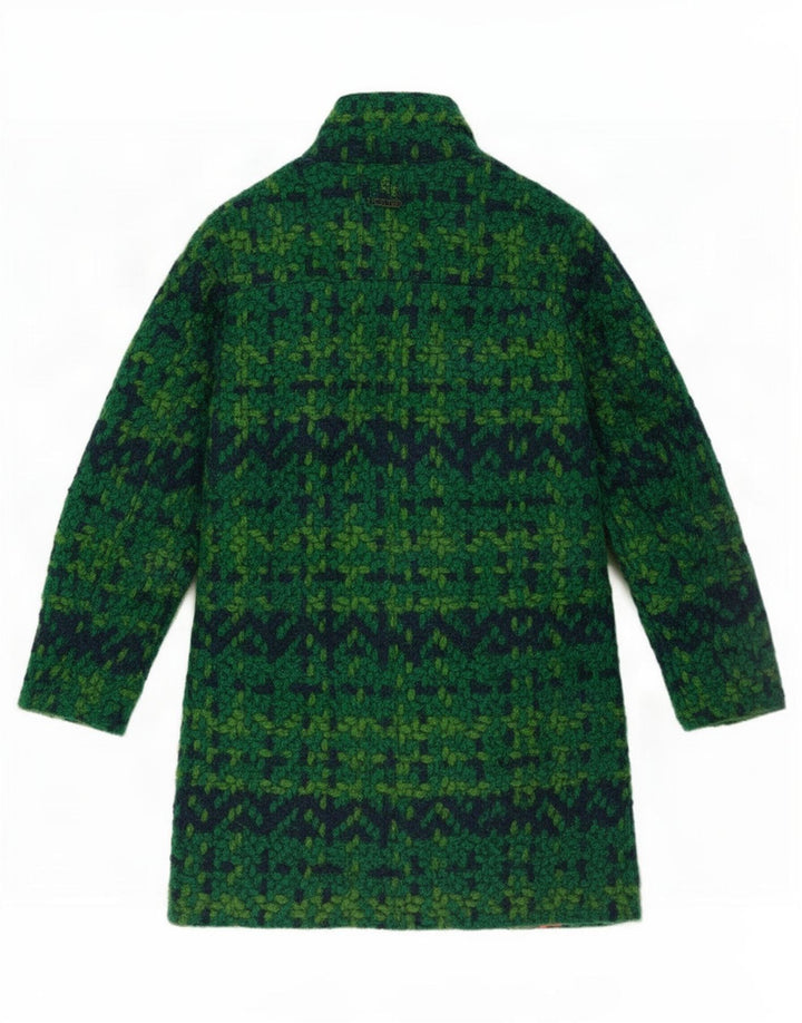 Desigual Dame Overfrakke EU 44 XL Grøn Geometrisk Polyester
