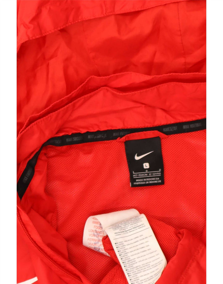 Nike Regnjakke med hætte til drenge 12-13 år Stor rød nylon
