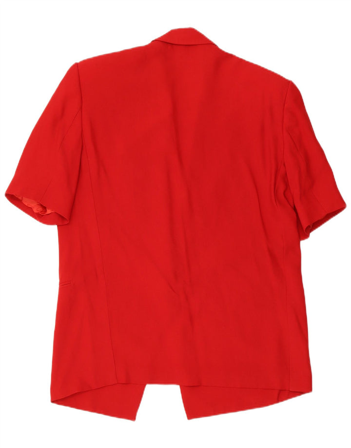 Vintage dame 1-knap kortærmet blazerjakke UK 14 Medium Rød
