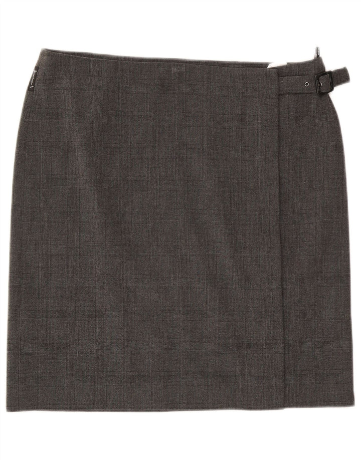 Armani Jeans Dame Wrap Nederdel US 12 Large W34 Grey Ternet polyester