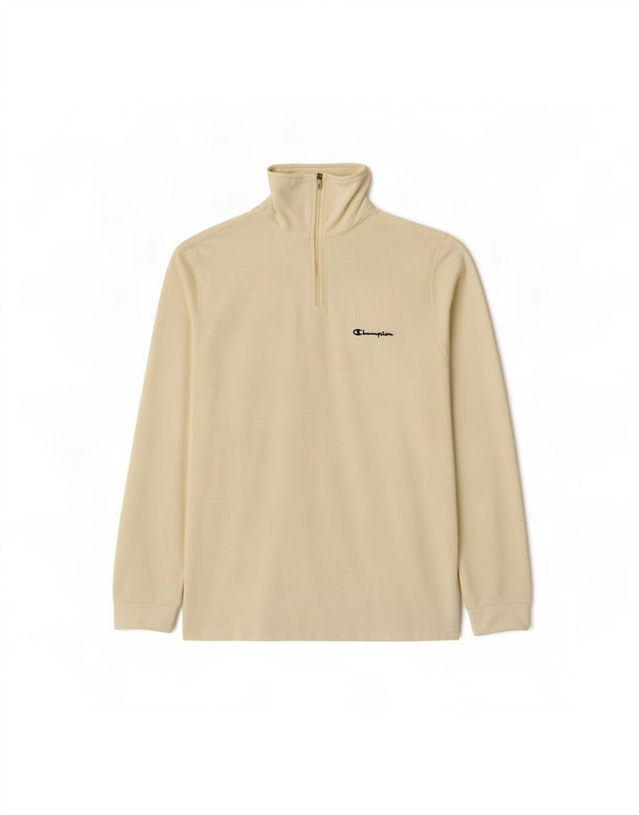 Champion Herre lynlås hals Fleece Jumper Large Off White Polyester