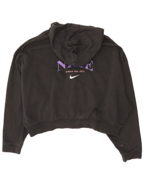 Nike Girls Crop Graphic Oversized hættetrøje med lynlås 13-14 år XL Sort