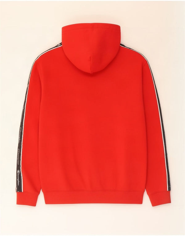 Champion Herre grafisk hættetrøje Jumper Medium Rød Colourblock Bomuld