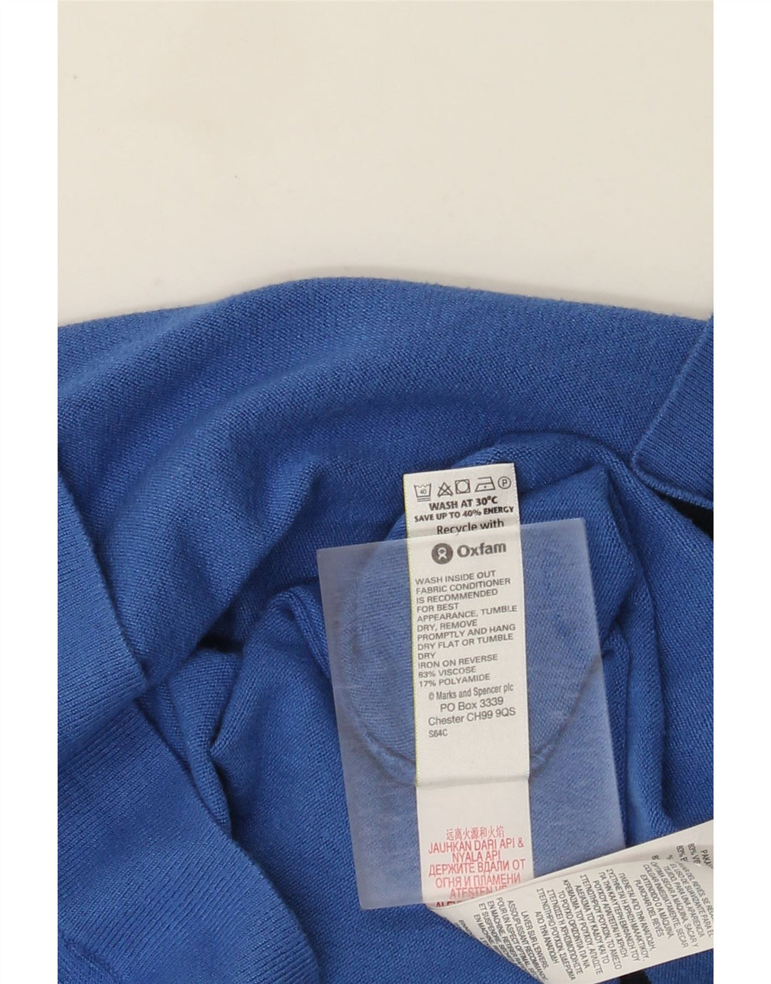 Marks & Spencer Dame Crop Kortærmet Cardigan Sweater UK 14 Medium Blue