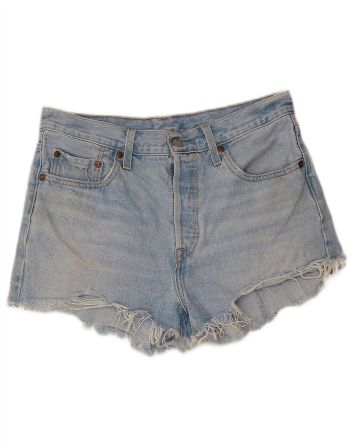 LEVI'S Womens 501 Distressed Denim Shorts W28 Medium Blue Bomuld