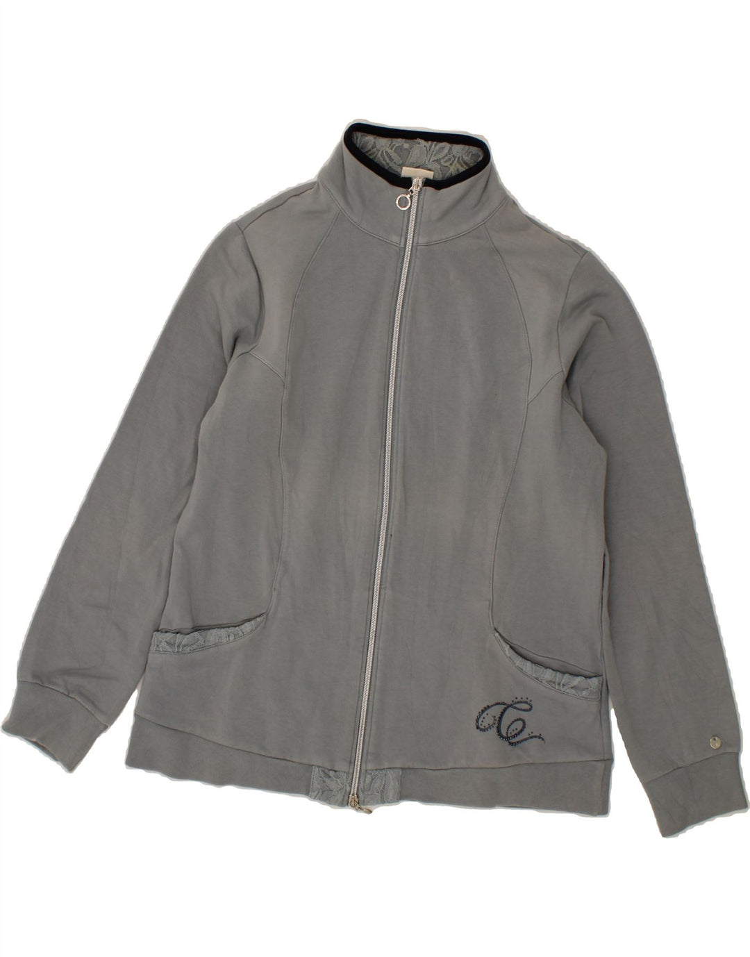 CHAMPION Womens Tracksuit Top Jacket UK 18 XL Grey Cotton Vintage Champion and Second-Hand Champion from Messina Hembry 
