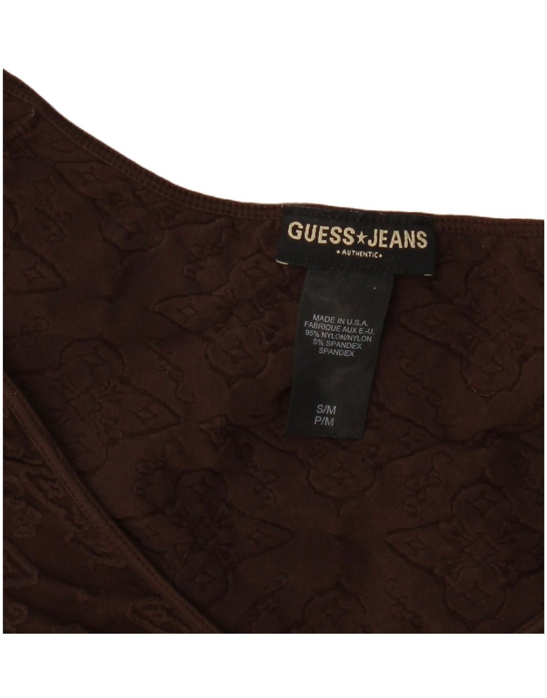 Guess Damebluse Top UK 8 Small Brown Floral Nylon