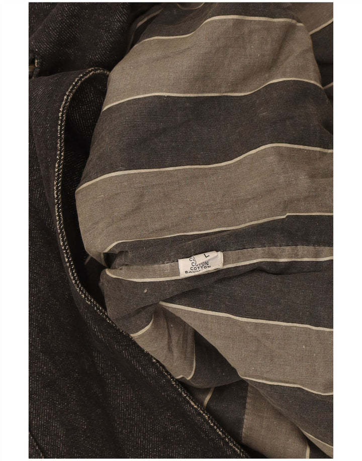 Trussardi Herre Denim Coat UK 40 Large Navy Blue Cotton