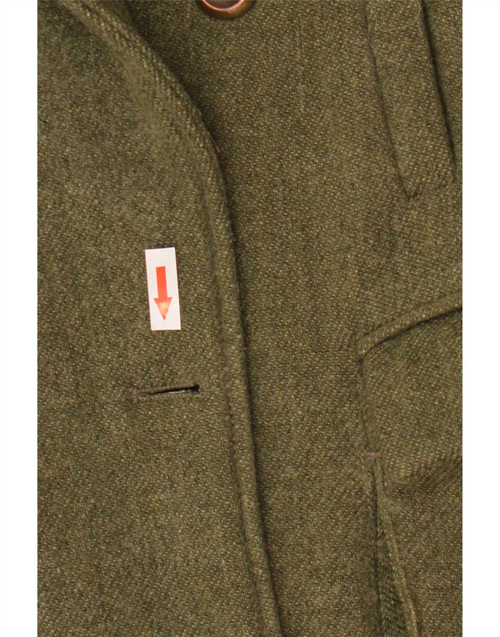 Zara Dame Dobbeltradet Blazer Jacket UK 12 Medium Khaki Polyester