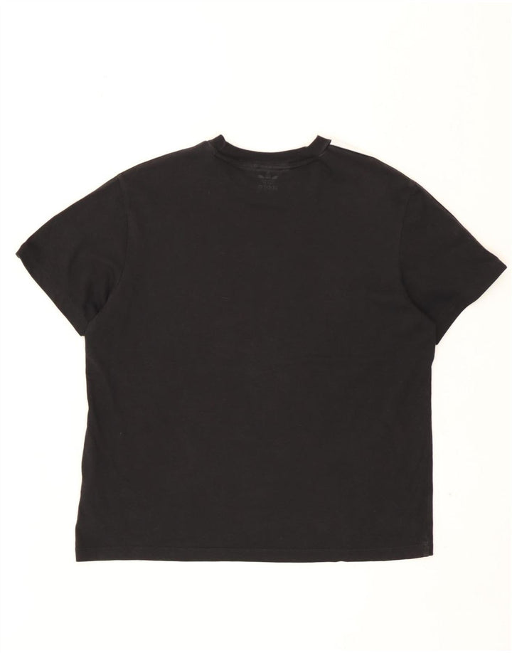 Adidas Dame T-Shirt Top UK 12 Medium Sort Bomuld