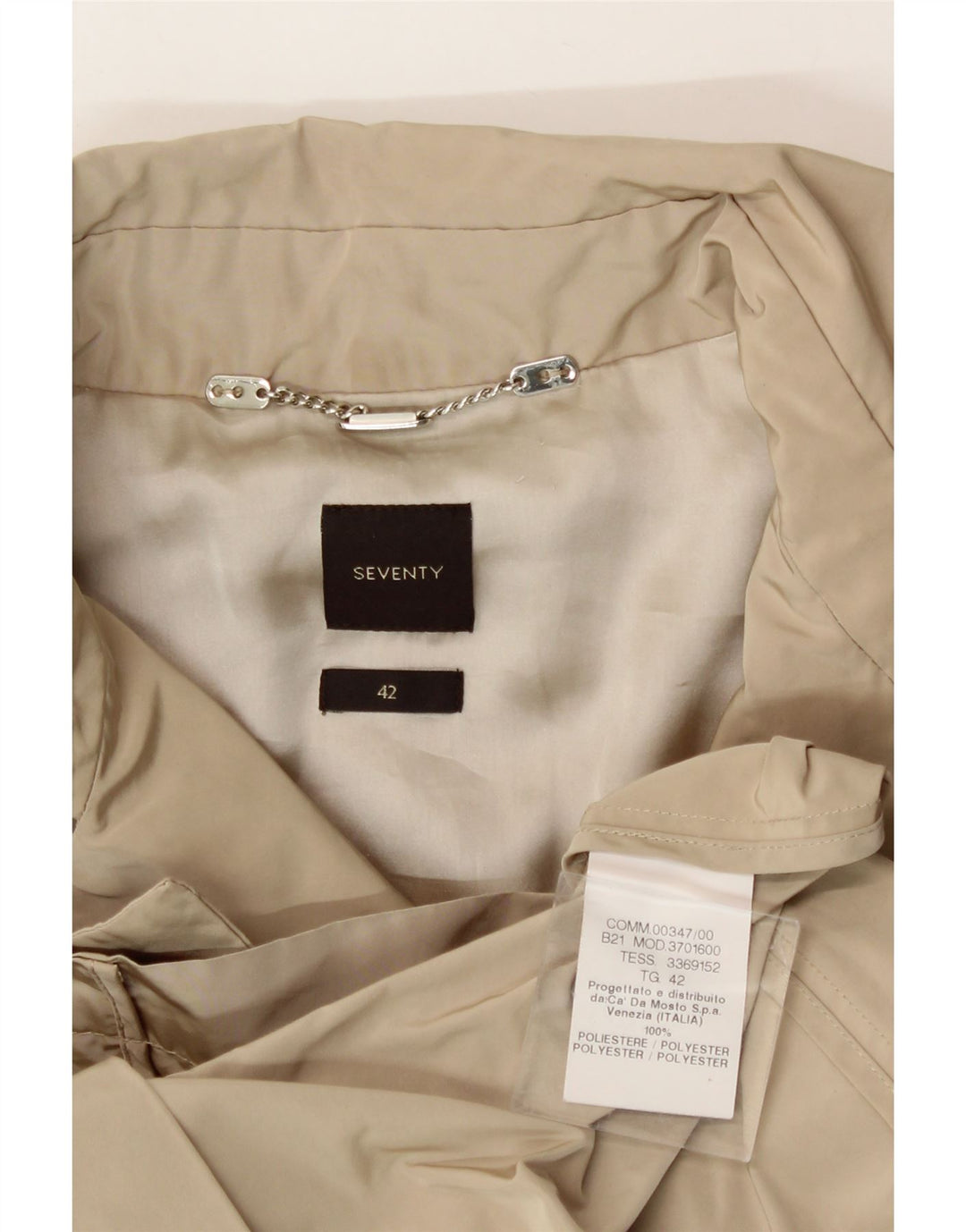 SEVENTY Womens Trench Coat IT 42 Medium Beige Polyester Vintage Seventy and Second-Hand Seventy from Messina Hembry 