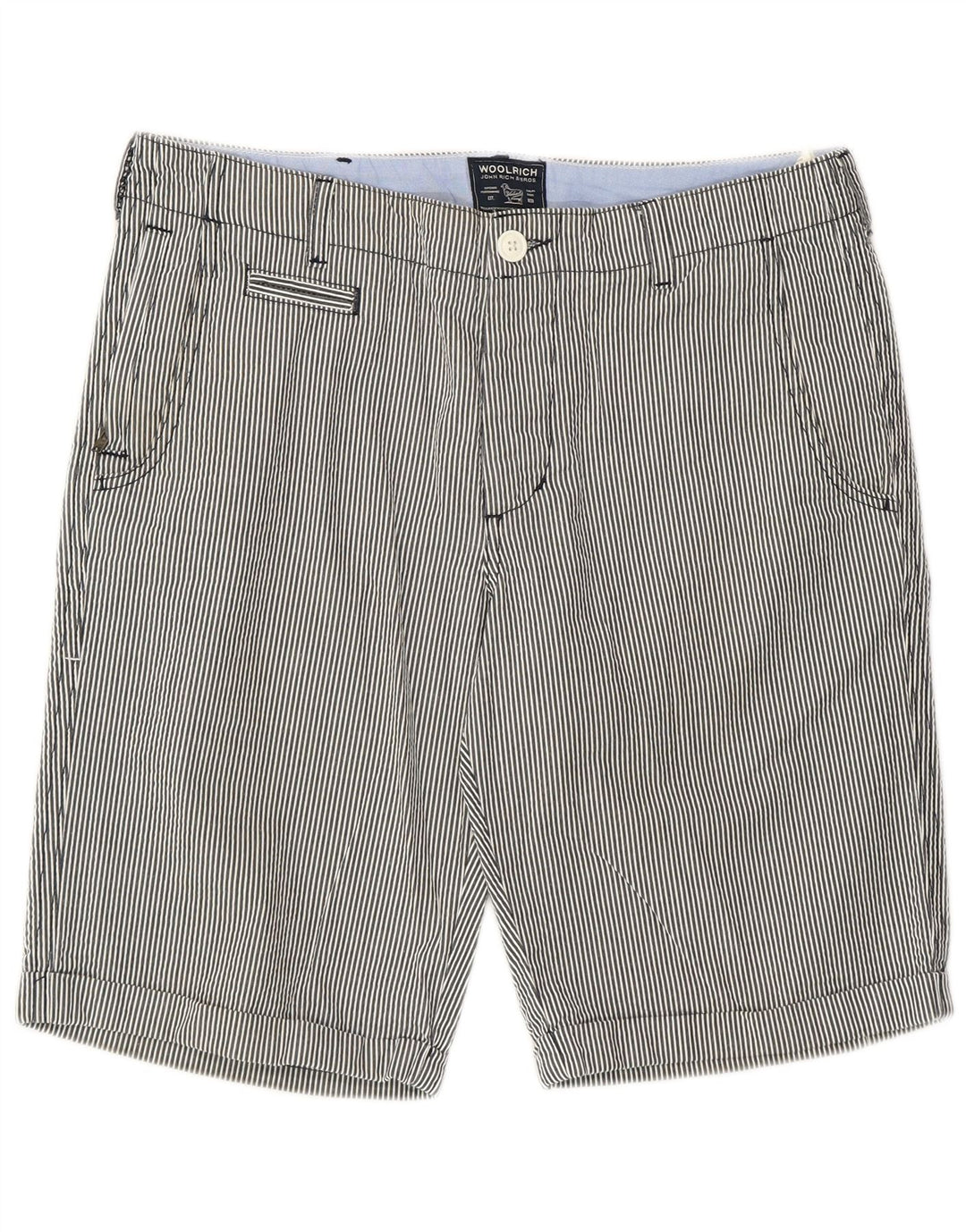 Woolrich Casual Shorts til mænd W32 mellemgrå nålestribet bomuld