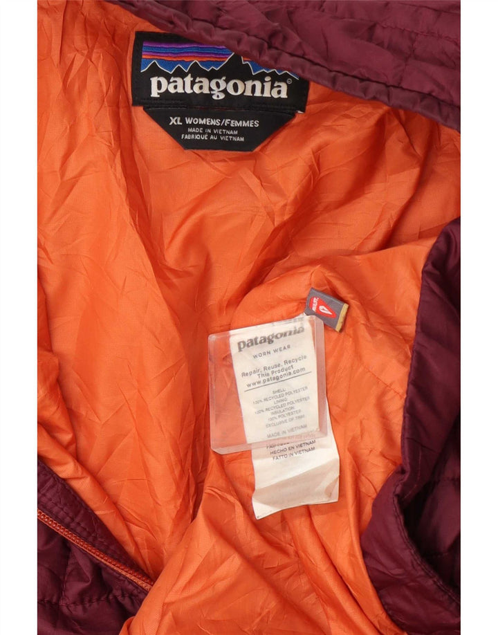 Patagonia Dame Polstret Jakke UK 18 XL Burgundy Polyester