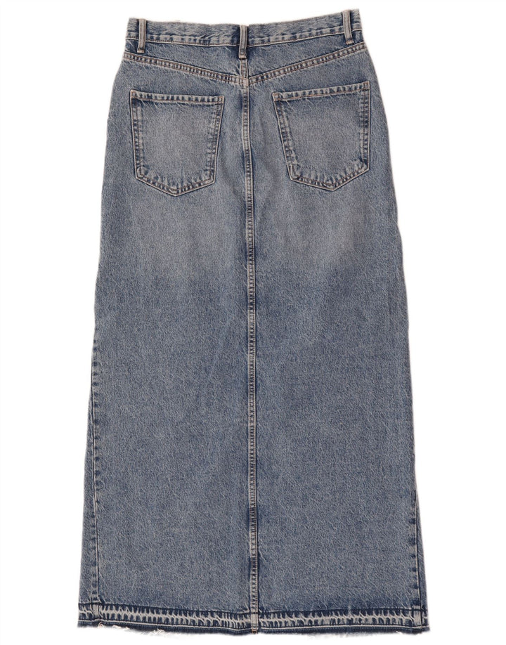Zara Dame Maxi Denim Nederdel Medium W28 Blå Bomuld