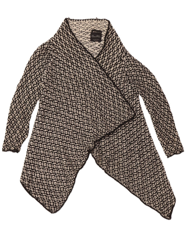 ZARA Dame Oversized Open Cardigan Sweater UK 14 Medium Sort Akryl