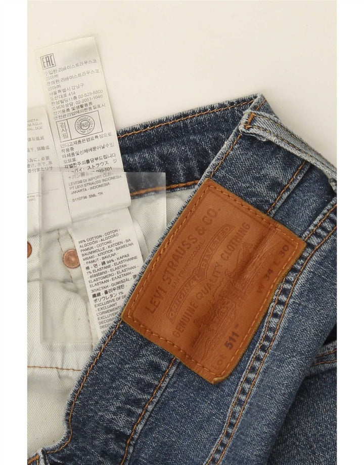 Levi's Herre 511 Slim Jeans W34 L30 Blå Bomuld