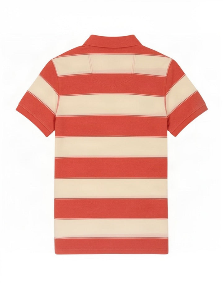 Fat Face Herre Polo Shirt Medium Pink Stribet Bomuld