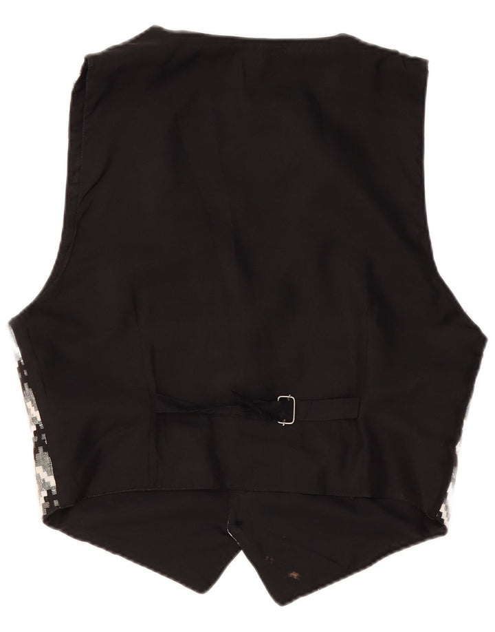 Vintage vest til mænd Stor sort geometrisk