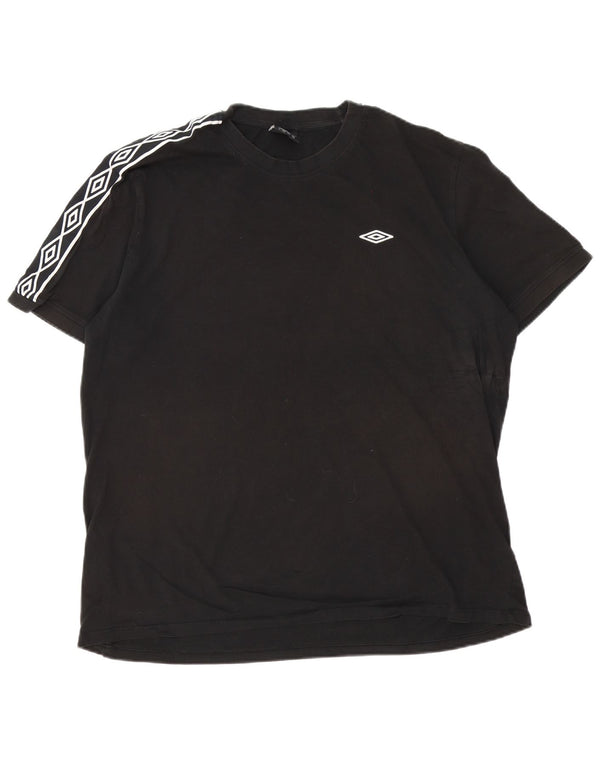 Umbro Herre Grafisk T-Shirt Top 2XL Sort Geometrisk Bomuld