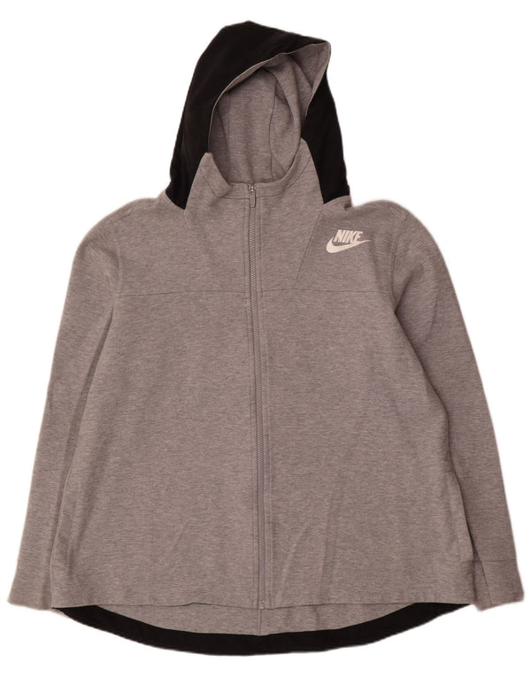 Nike hættetrøje med lynlås til mænd Large Grå Colourblock Bomuld