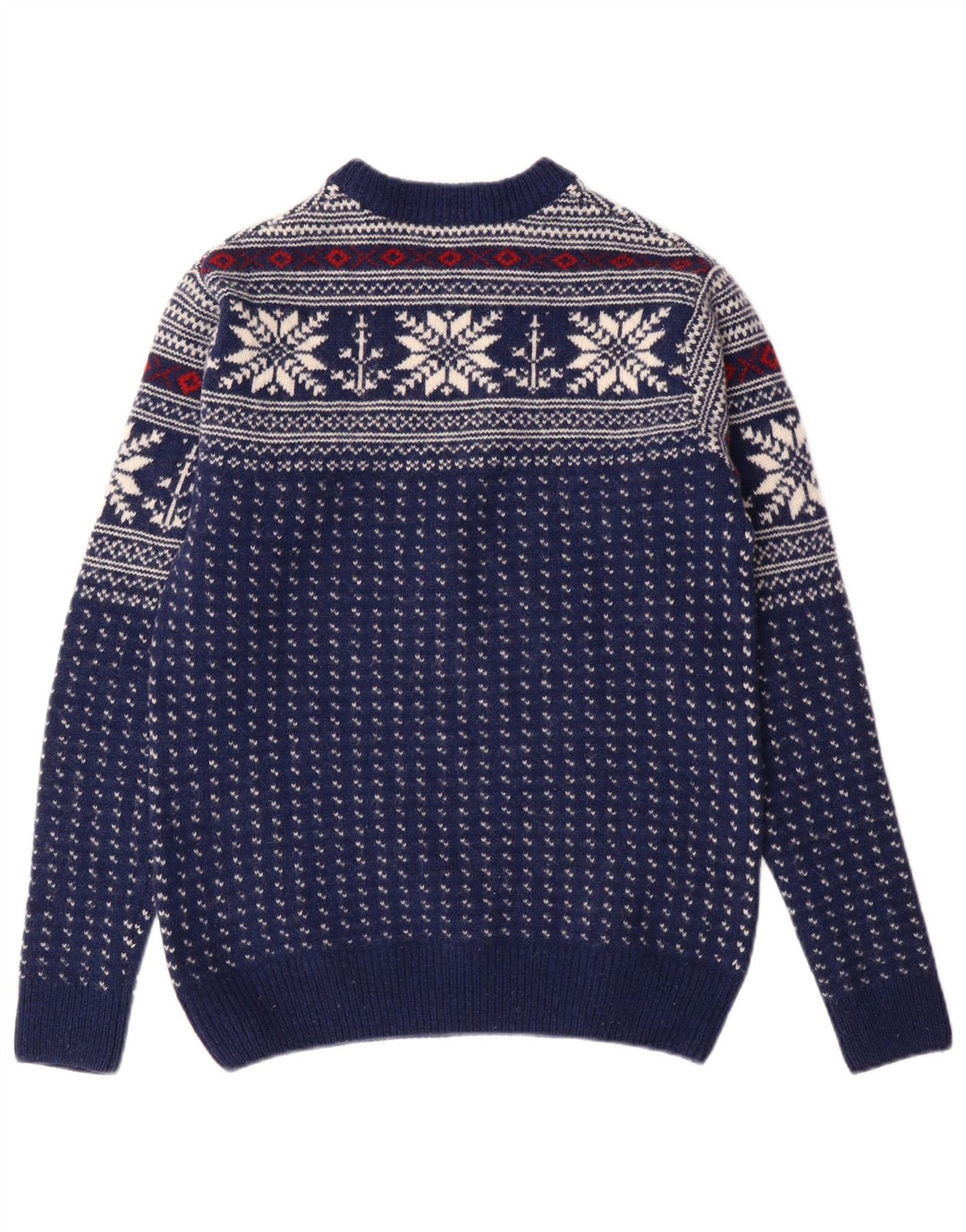 GANT Herre sweater med rund hals, lille marineblå Fair Isle Wool