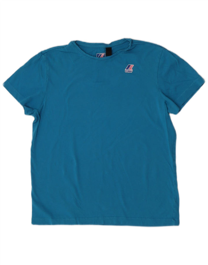 K-Way Dame T-Shirt Top UK 14 Medium Blue